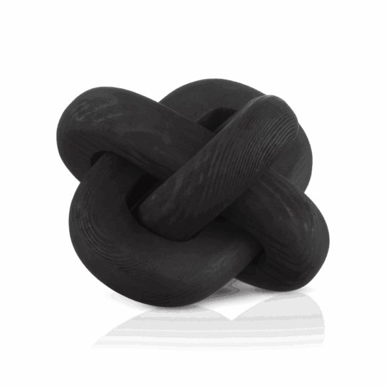 Abstract Knotted Black Wood Decorative Object