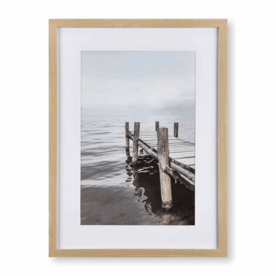 White Dock View Printed Framed Art