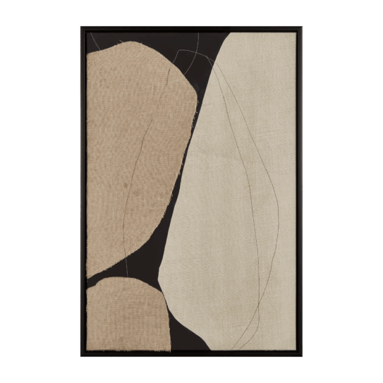 Uneven Ovals on Linen Framed Art
