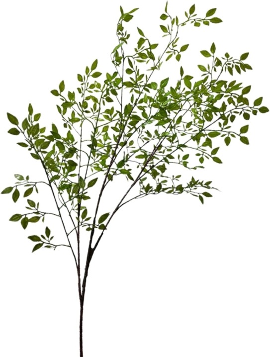 Artificial Bamboo Leaves Stems 43.4 Inch Long Faux Nandina Greenery
