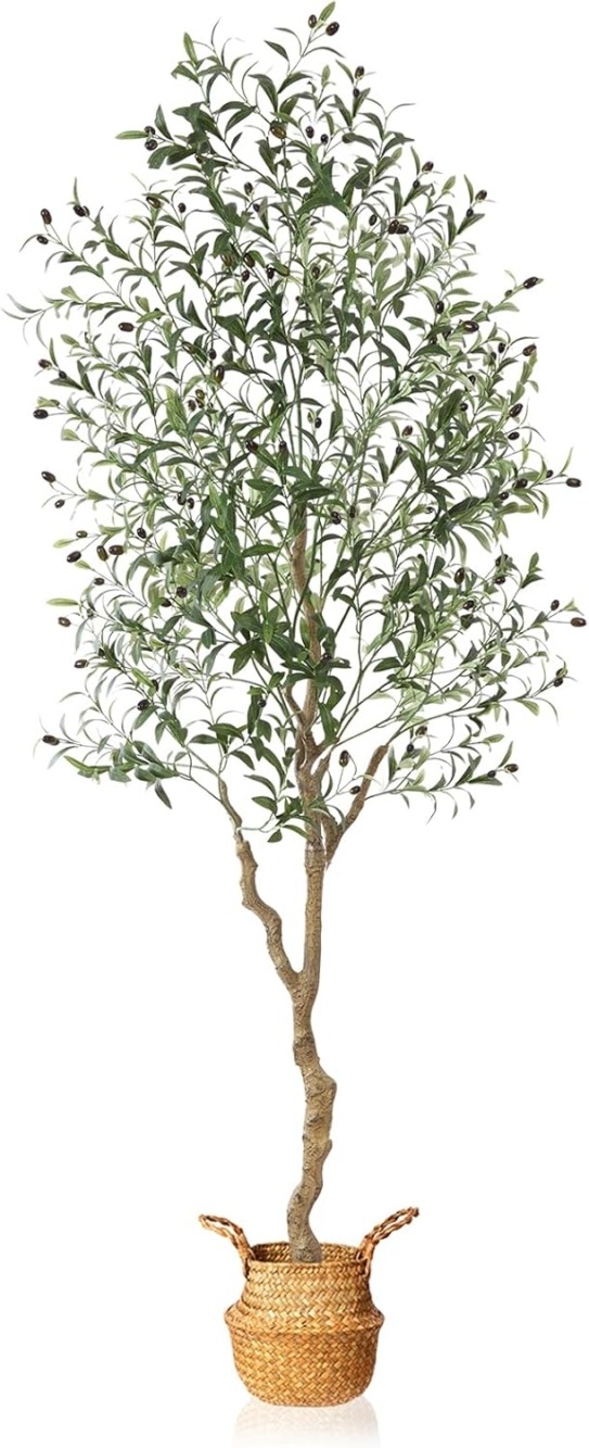 Artificial Olive Tree 7Ft Fake Olive Silk Plant and Handmade